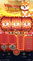 Win Win Won · Panel tabel pembayaran bertingkat yang menyorot kolom ketiga dengan nilai tertinggi 2,600.